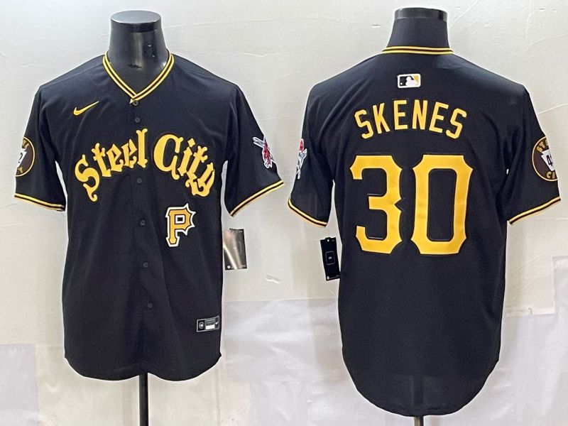 Men 2025 Pittsburgh Pirates #30 Skenes Black Game Nike MLB Jersey style 7158->pittsburgh pirates->MLB Jersey
